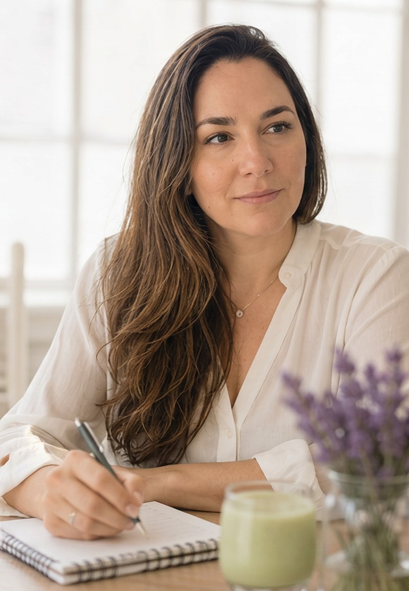 Anna at her writing desk