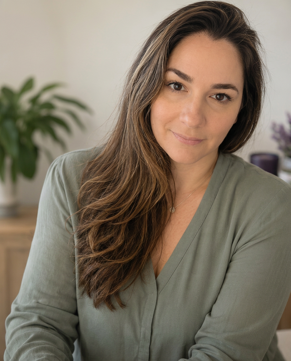 Anna, founder of Ask Anna Club, in a calm wellness setting